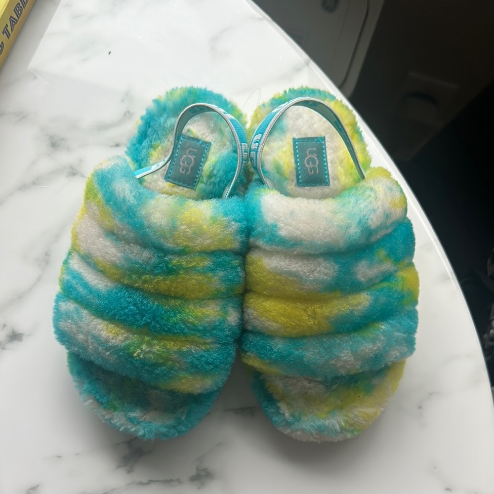 UGG Kids Slippers in Blue and Yellow